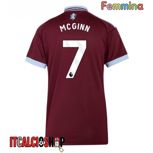 Aston Villa John McGinn #7 Prima Maglia Femmina 2026-27 Manica Corta